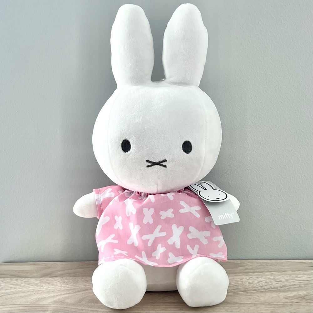 Miffy Pink Dress 8” Plush | White | NWT